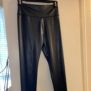 Black leather leggings